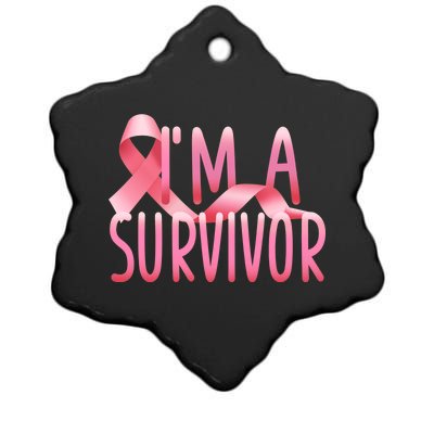 I'm A Survivor Breast Cancer Awareness Ceramic Star Ornament