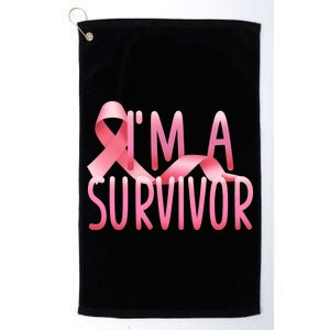 I'm A Survivor Breast Cancer Awareness Platinum Collection Golf Towel