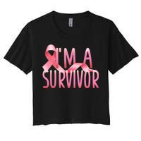 I'm A Survivor Breast Cancer Awareness Women's Crop Top Tee