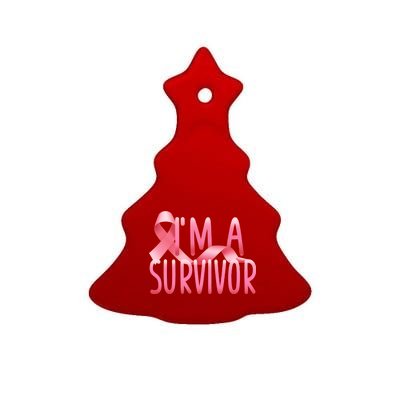 I'm A Survivor Breast Cancer Awareness Ceramic Tree Ornament