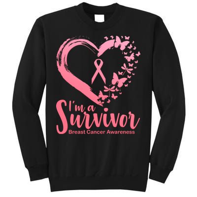 I'm a Survivor Breast Cancer Awareness Butterfly Sweatshirt