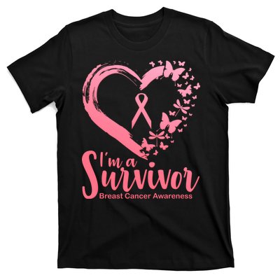 I'm a Survivor Breast Cancer Awareness Butterfly T-Shirt