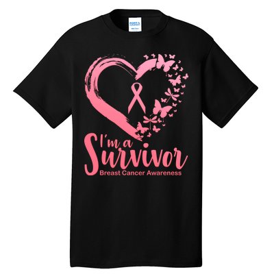 I'm a Survivor Breast Cancer Awareness Butterfly Tall T-Shirt