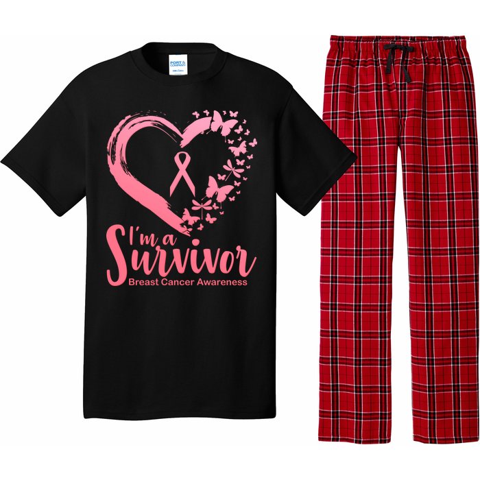 I'm a Survivor Breast Cancer Awareness Butterfly Pajama Set