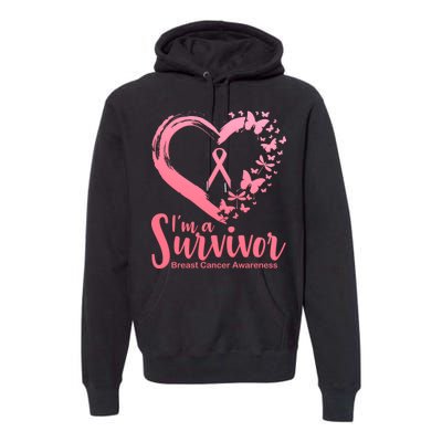 I'm a Survivor Breast Cancer Awareness Butterfly Premium Hoodie