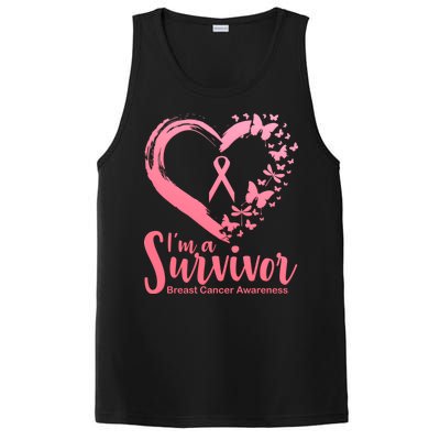 I'm a Survivor Breast Cancer Awareness Butterfly PosiCharge Competitor Tank