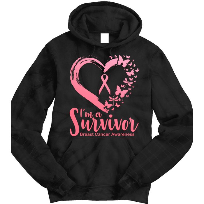 I'm a Survivor Breast Cancer Awareness Butterfly Tie Dye Hoodie