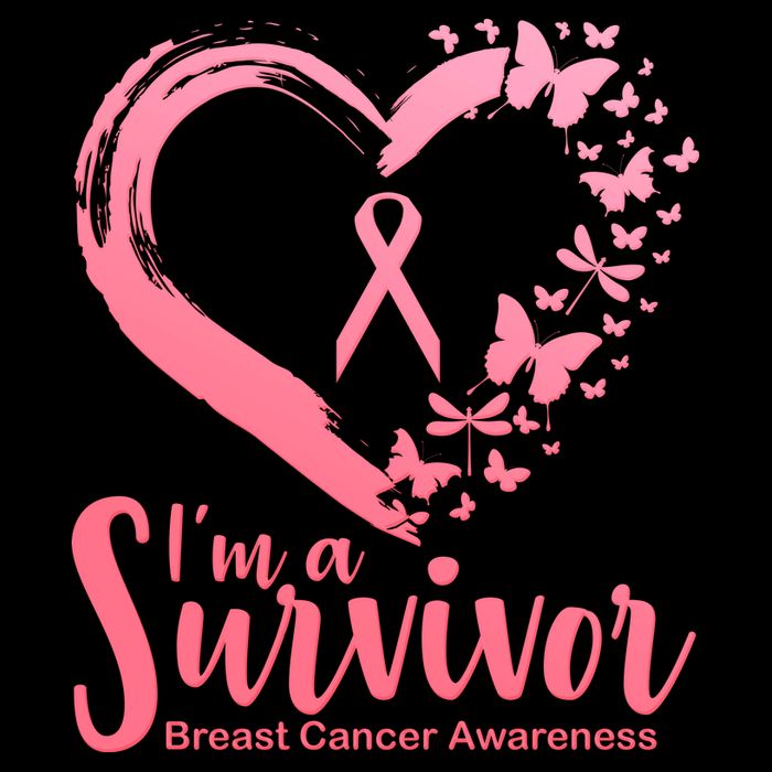I'm a Survivor Breast Cancer Awareness Butterfly Zip Tote Bag