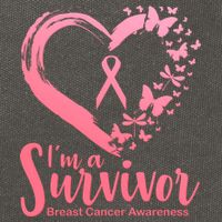 I'm a Survivor Breast Cancer Awareness Butterfly Cotton Canvas Backpack