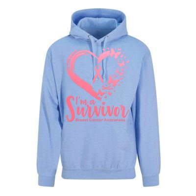 I'm a Survivor Breast Cancer Awareness Butterfly Unisex Surf Hoodie