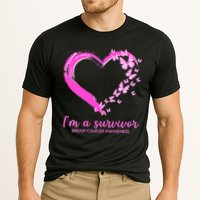 I'm a Survivor Breast Cancer Awareness Butterfly Heart Cooling Performance Crew T-Shirt