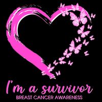 I'm a Survivor Breast Cancer Awareness Butterfly Heart Cooling Performance Crew T-Shirt
