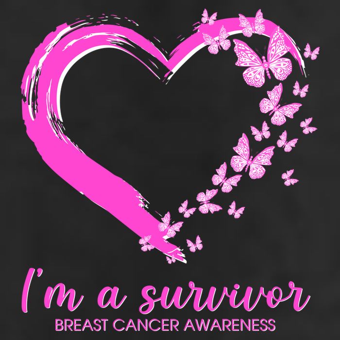 I'm a Survivor Breast Cancer Awareness Butterfly Heart Beanie