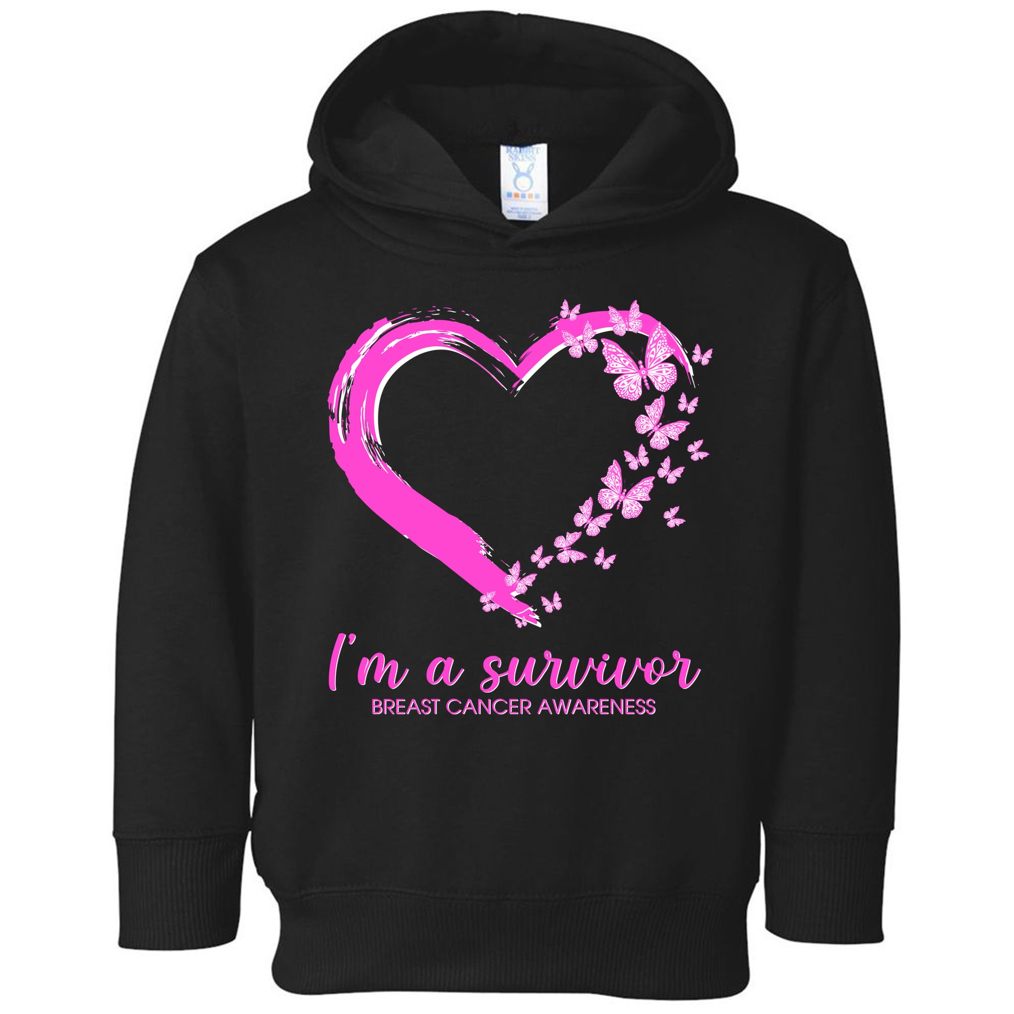 I'm a Survivor Breast Cancer Awareness Butterfly Heart Toddler Hoodie