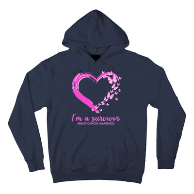 I'm a Survivor Breast Cancer Awareness Butterfly Heart Hoodie