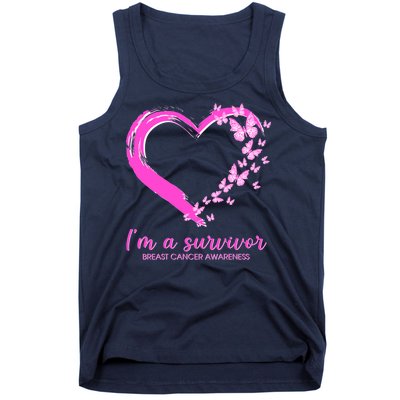 I'm a Survivor Breast Cancer Awareness Butterfly Heart Tank Top