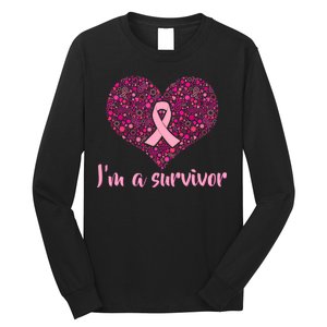 I'm A survivor Breast Cancer Awareness Heart Long Sleeve Shirt