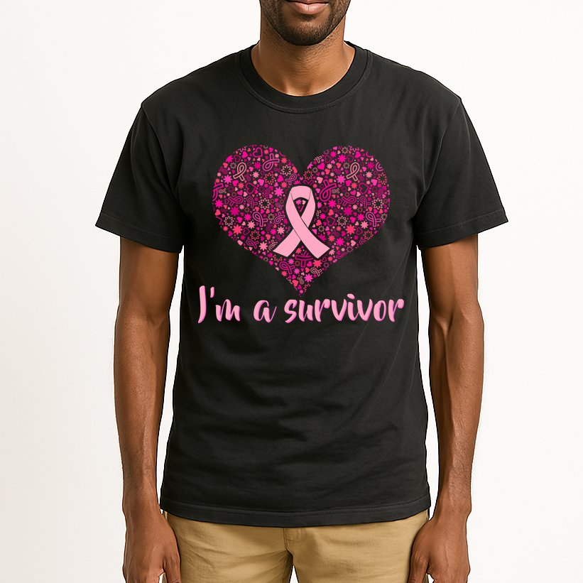 I'm A survivor Breast Cancer Awareness Heart Tall T-Shirt