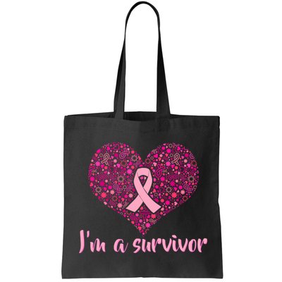I'm A survivor Breast Cancer Awareness Heart Bag