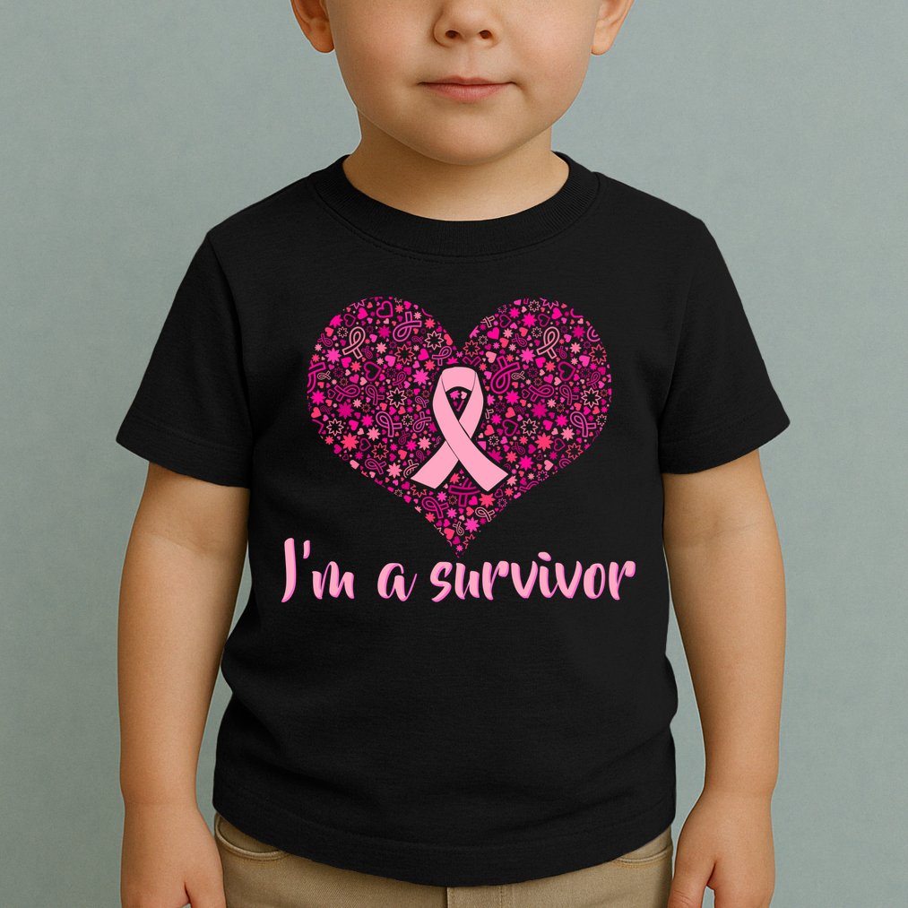 I'm A survivor Breast Cancer Awareness Heart Toddler T-Shirt