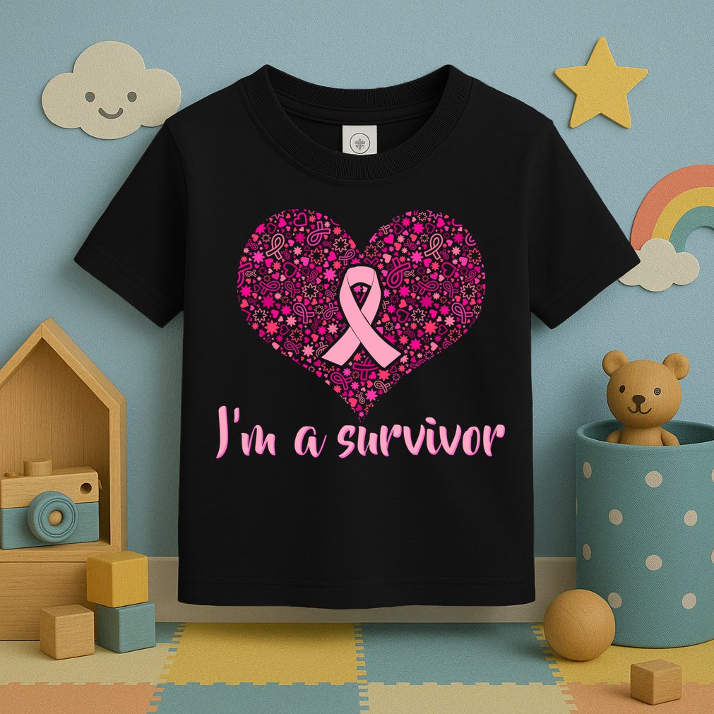 I'm A survivor Breast Cancer Awareness Heart Toddler T-Shirt