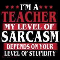I'm A Teacher My Level of Sarcasm Depends On Your Stupidity   Youth Performance Sprint T-Shirt
