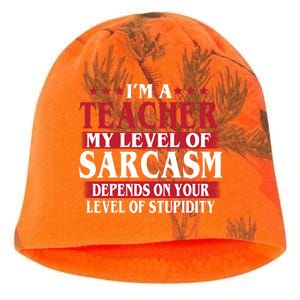 I'm A Teacher My Level of Sarcasm Depends On Your Stupidity   Kati - Camo Knit Beanie