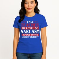I'm A Teacher My Level of Sarcasm Depends On Your Stupidity   Womens T-Shirt