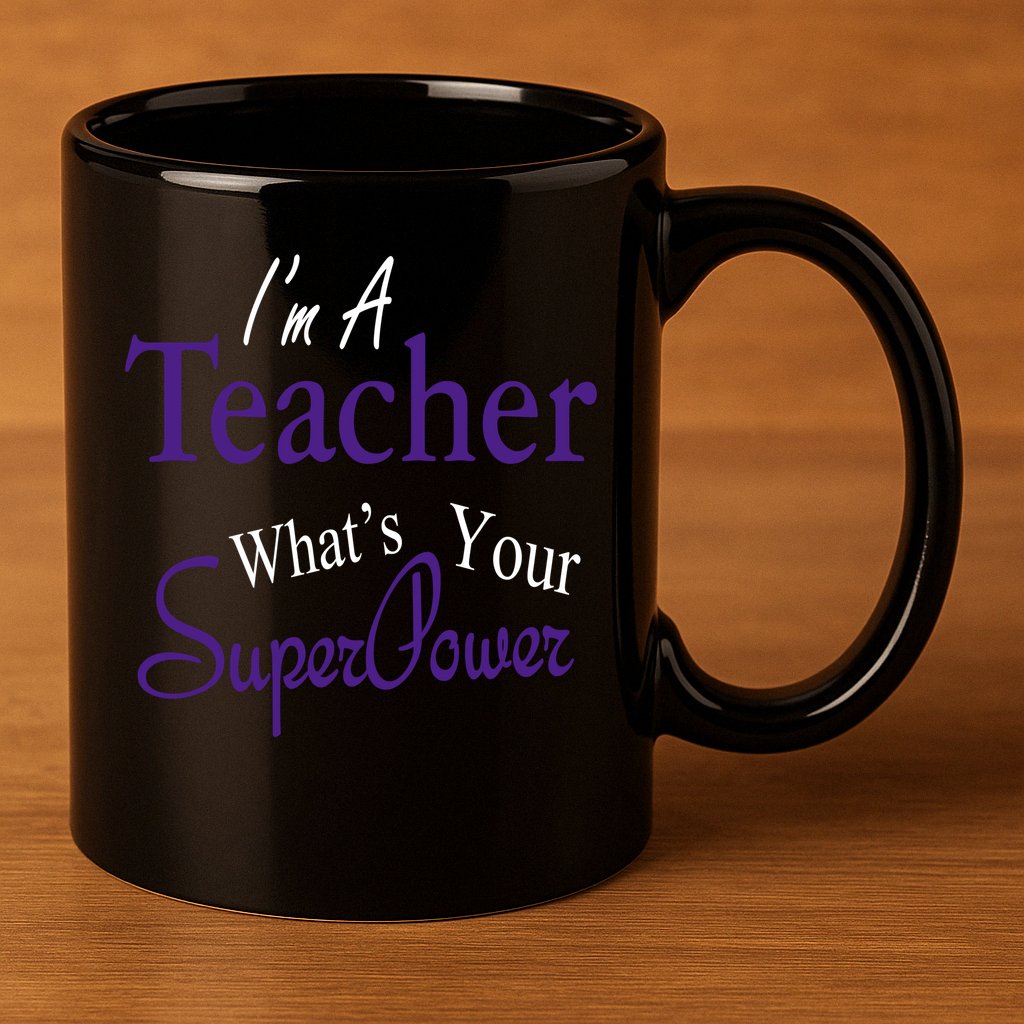 I'm A Teacher What's Your SuperPower 11oz C Handle Ceramic Mug