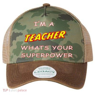 I'm A Teacher What's Your Superpower Comic Colors Legacy Tie Dye Trucker Hat