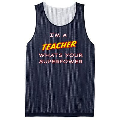 I'm A Teacher What's Your Superpower Comic Colors Mesh Reversible Basketball Jersey Tank