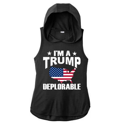 I'm A Trump Deplorable Ladies PosiCharge Tri-Blend Wicking Draft Hoodie Tank