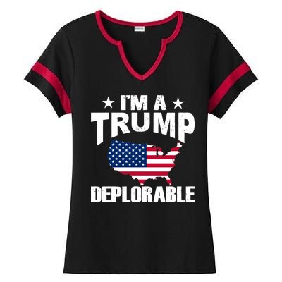 I'm A Trump Deplorable Ladies Halftime Notch Neck Tee