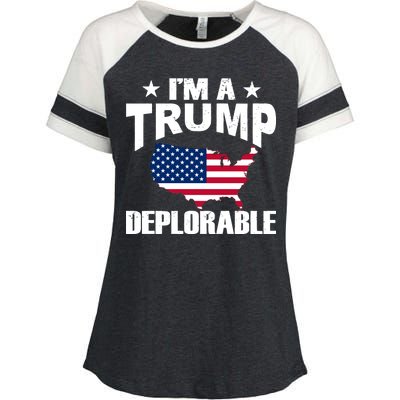 I'm A Trump Deplorable Enza Ladies Jersey Colorblock Tee