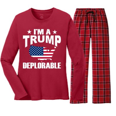 I'm A Trump Deplorable Women's Long Sleeve Flannel Pajama Set 