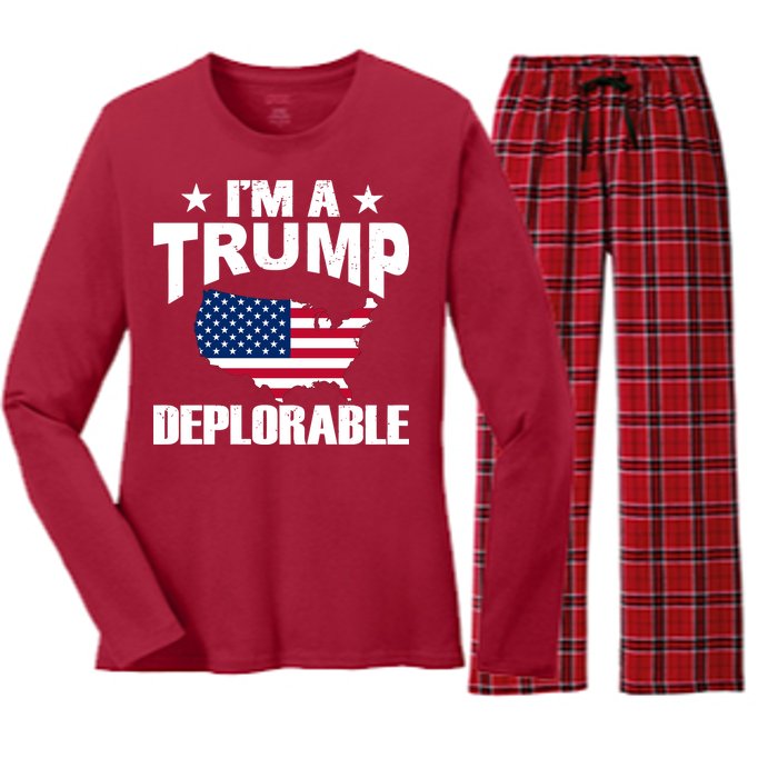 I'm A Trump Deplorable Women's Long Sleeve Flannel Pajama Set 