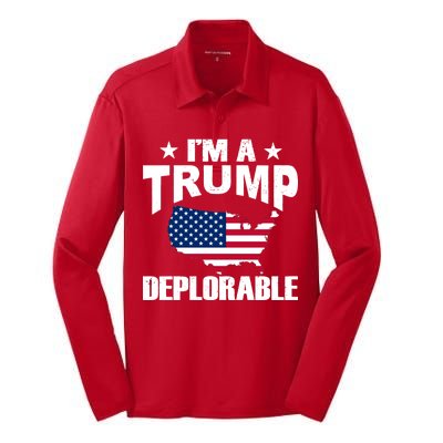 I'm A Trump Deplorable Silk Touch Performance Long Sleeve Polo