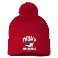 I'm A Trump Deplorable Pom Pom 12in Knit Beanie