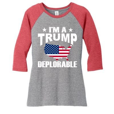 I'm A Trump Deplorable Women's Tri-Blend 3/4-Sleeve Raglan Shirt