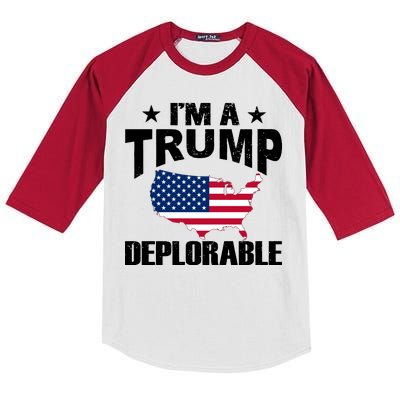 I'm A Trump Deplorable Kids Colorblock Raglan Jersey