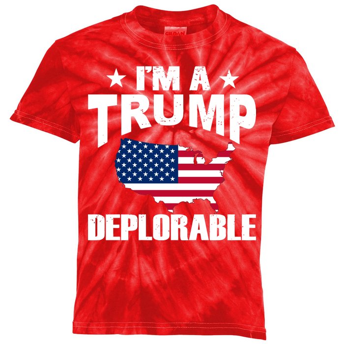 I'm A Trump Deplorable Kids Tie-Dye T-Shirt