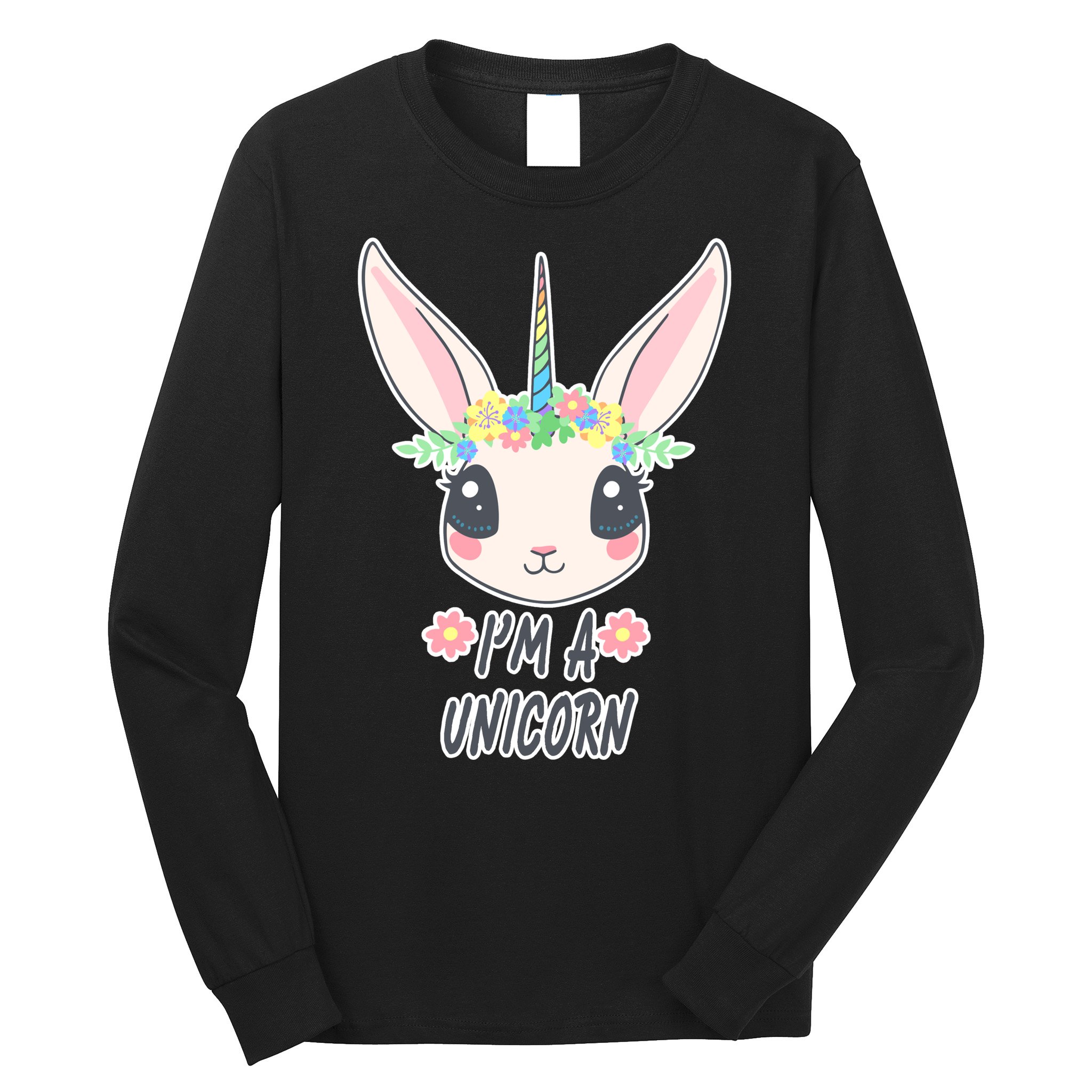 I'm A Unicorn Easter Bunny Funny Cute Long Sleeve Shirt
