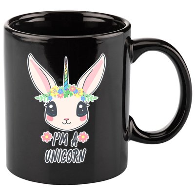 I'm A Unicorn Easter Bunny Funny Cute 11oz C Handle Ceramic Mug