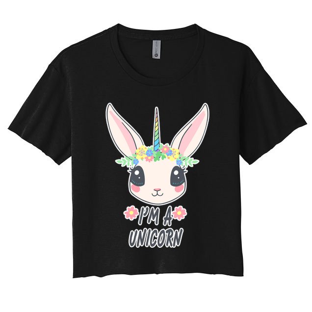 I'm A Unicorn Easter Bunny Funny Cute Crop Top