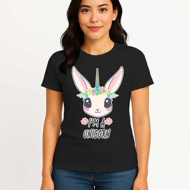 I'm A Unicorn Easter Bunny Funny Cute Womens T-Shirt