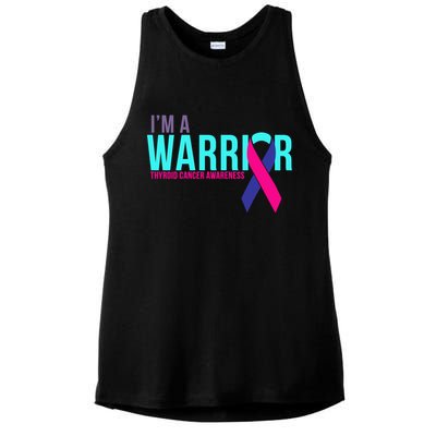 I'm a Warrior Thyroid Cancer Awareness Ladies PosiCharge Tri-Blend Wicking Tank