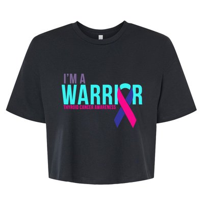 I'm a Warrior Thyroid Cancer Awareness Bella+Canvas Jersey Crop Tee