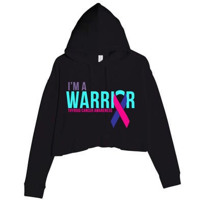 I'm a Warrior Thyroid Cancer Awareness Crop Fleece Hoodie