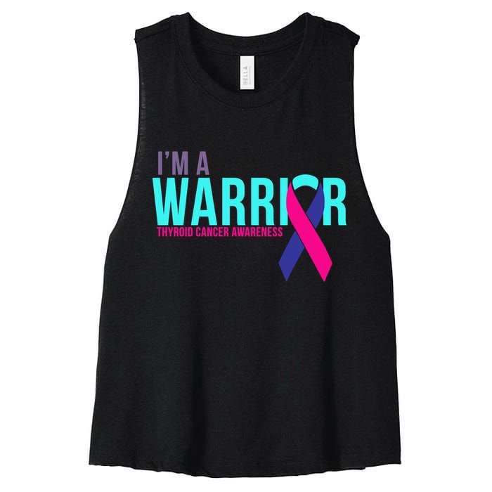 I'm a Warrior Thyroid Cancer Awareness Women's Racerback Cropped Tank