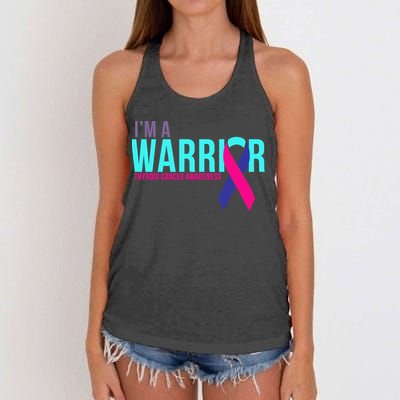 I'm a Warrior Thyroid Cancer Awareness Women's Knotted Racerback Tank